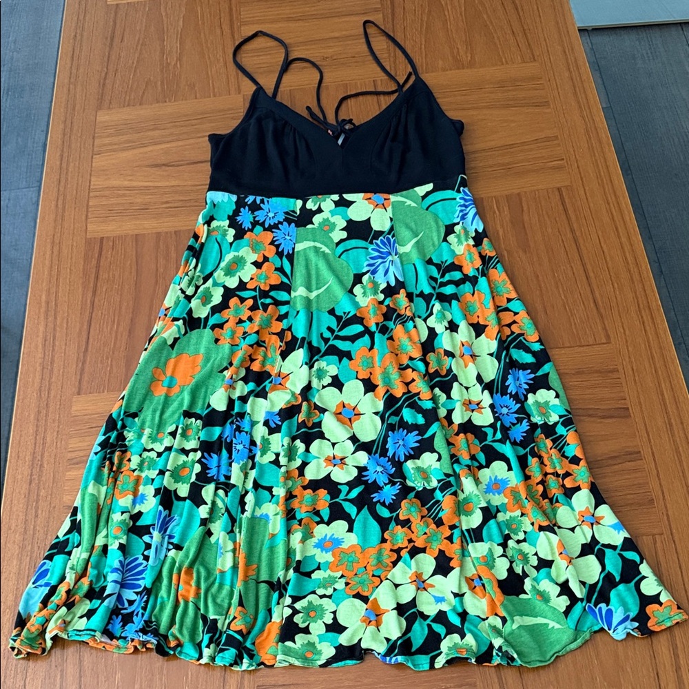 Anthropologie Ric Rac Floral Spaghetti Strap Dress